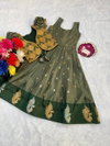 Ajd 8148 Soft Silk Golden Zari Weaving Work Kids Wear Gown Collections Wholesale Online